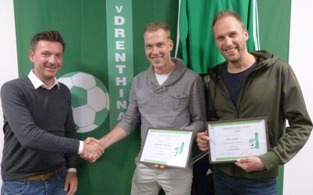 Ben en Johannes ontvangen de Henk Feitsma Award