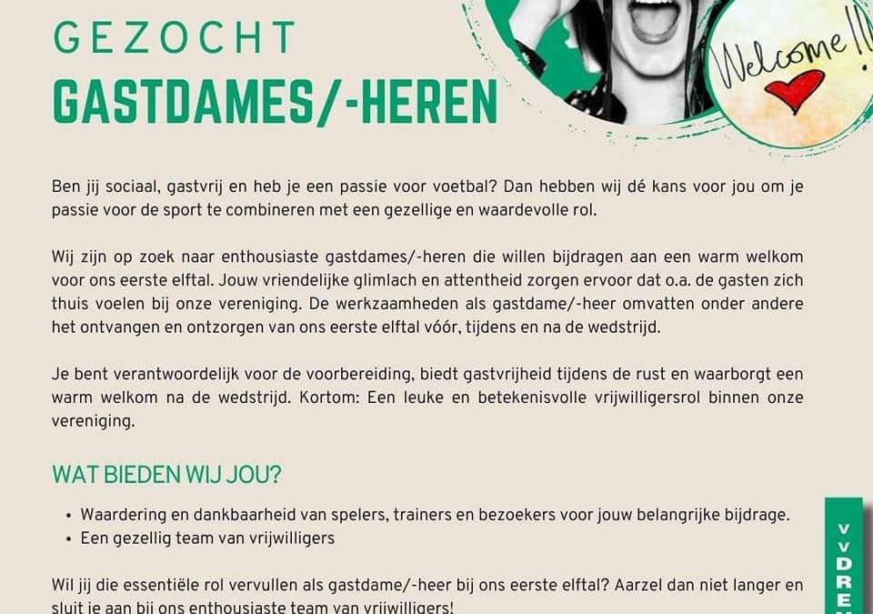 Gezocht! Gastdames/- Heren