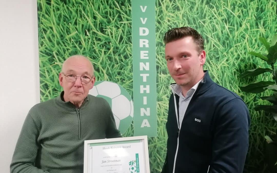 Jan Strootman ontvangt de Henk Feitsma Award